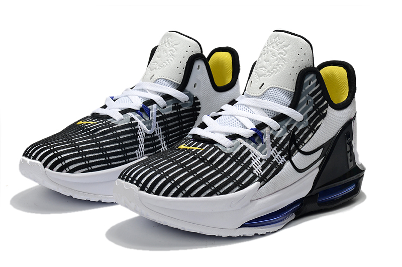 2021 Nike Lebron Witness 6 White Black Yellow Basketball Shoes - Click Image to Close